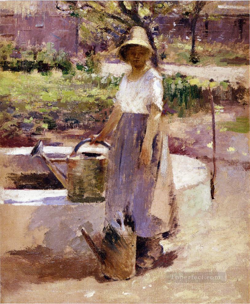 At the Fountain Theodore Robinson Oil Paintings